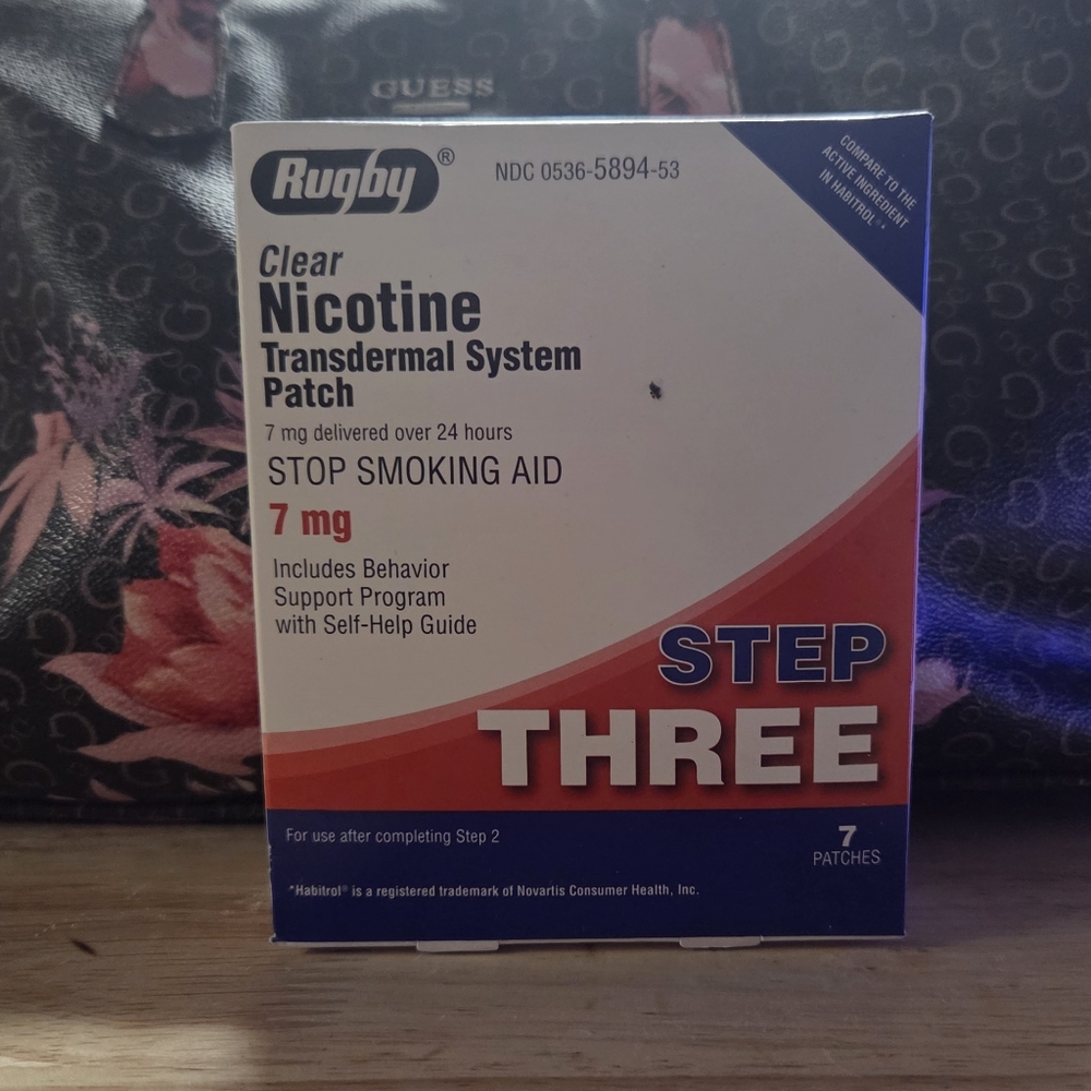 Rugby Nicotine Transdermal System Patch Step 3 7ct
